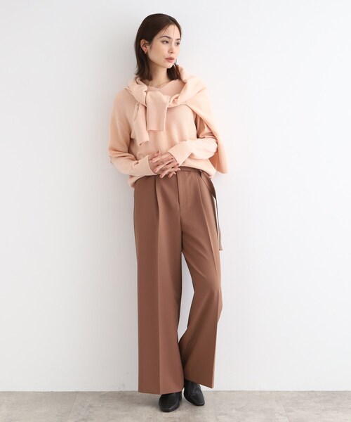 【セール】【洗える／日本製／ウール混】Vネックラメニット（ニット/セーター）｜INDIVI（インディヴィ）