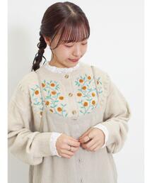 Samansa Mos2 | 【マカベアリス×Samansa Mos2】果物柄刺繍カーデ(カーディガン/ボレロ)