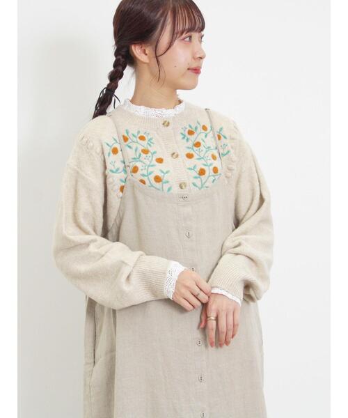 Samansa Mos2（サマンサ モスモス）の「【マカベアリス×Samansa Mos2】果物柄刺繍カーデ（カーディガン/ボレロ・レディース・チャコールグレー/ベージュ/モカ・F）」の16枚目の写真