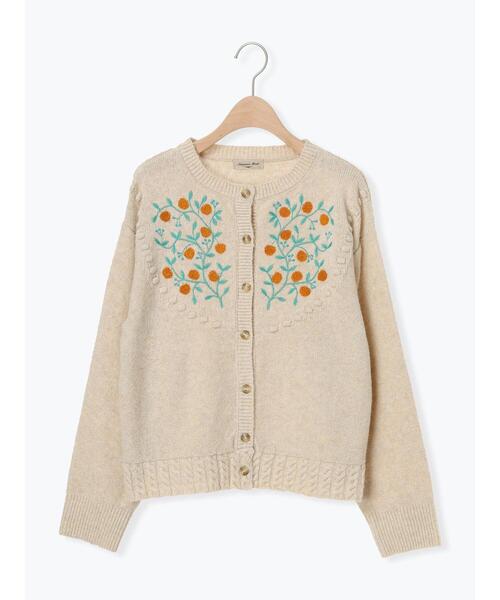 Samansa Mos2（サマンサ モスモス）の「【マカベアリス×Samansa Mos2】果物柄刺繍カーデ（カーディガン/ボレロ・レディース・チャコールグレー/ベージュ/モカ・F）」の6枚目の写真