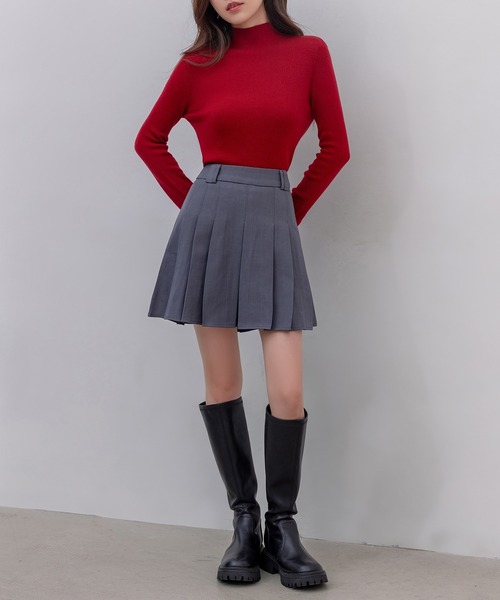 DAY CLOSET（デイ クローゼット）の「【ドラマ衣装提供/大きいサイズ有】脚長見せ！クラシカルプリーツインパンミニスカート レディース（スカート・レディース・グレー/ブラウン/ブラック/ダークブラウン・M/L/S/XL）」の17枚目の写真