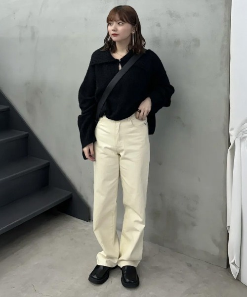 セール】ビッグカラーキーネックニット（ニット/セーター）｜select