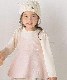 SLAP SLIP（スラップスリップ）の「パールテープ肩紐ツイードドッキングトップス(90~140cm)（Tシャツ/カットソー・キッズ）」