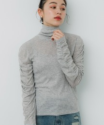 coca（coca） | シャーリングスリーブ ハイネックカットソー(Tシャツ/カットソー)