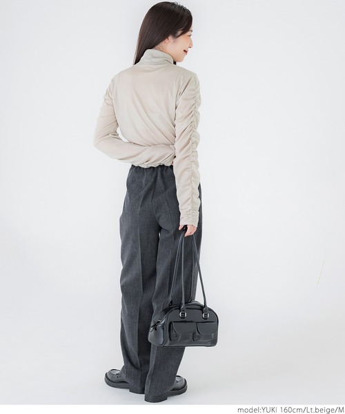 coca（coca）（コカ）の「シャーリングスリーブ ハイネックカットソー（Tシャツ/カットソー・レディース・ライトベージュ/ライトグレー・S/M/L）」の20枚目の写真