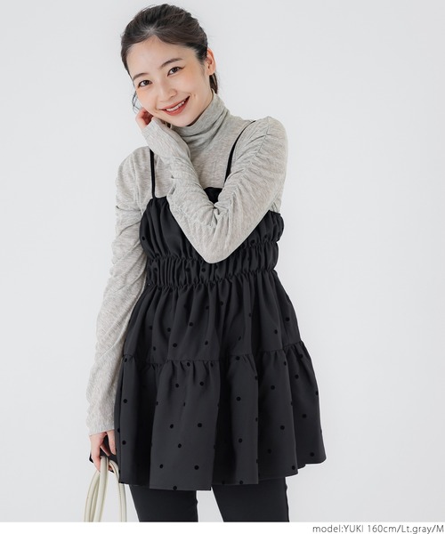 coca（coca）（コカ）の「シャーリングスリーブ ハイネックカットソー（Tシャツ/カットソー・レディース・ライトベージュ/ライトグレー・S/M/L）」の16枚目の写真