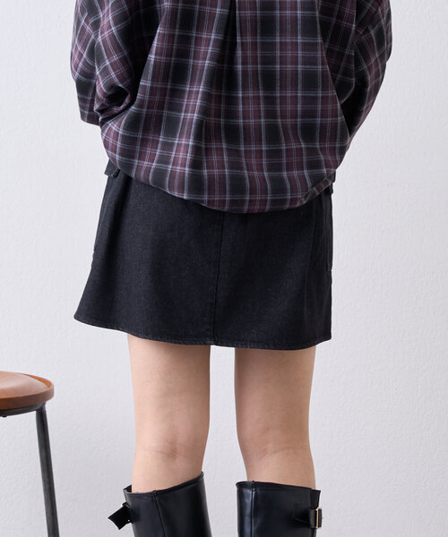 w closet（ダブルクローゼット）の「カーゴミニスカート（スカート・レディース・ブラック/チャコールグレー/ベージュ・FREE）」の6枚目の写真