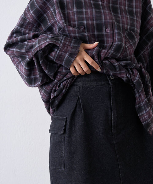 w closet（ダブルクローゼット）の「カーゴミニスカート（スカート・レディース・ブラック/チャコールグレー/ベージュ・FREE）」の8枚目の写真