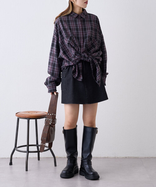 w closet（ダブルクローゼット）の「カーゴミニスカート（スカート・レディース・ブラック/チャコールグレー/ベージュ・FREE）」の10枚目の写真