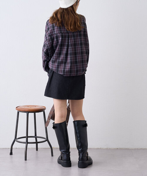 w closet（ダブルクローゼット）の「カーゴミニスカート（スカート・レディース・ブラック/チャコールグレー/ベージュ・FREE）」の13枚目の写真