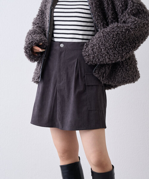 w closet（ダブルクローゼット）の「カーゴミニスカート（スカート・レディース・ブラック/チャコールグレー/ベージュ・FREE）」の14枚目の写真