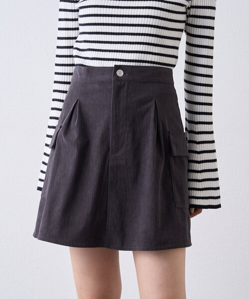 w closet（ダブルクローゼット）の「カーゴミニスカート（スカート・レディース・ブラック/チャコールグレー/ベージュ・FREE）」の16枚目の写真