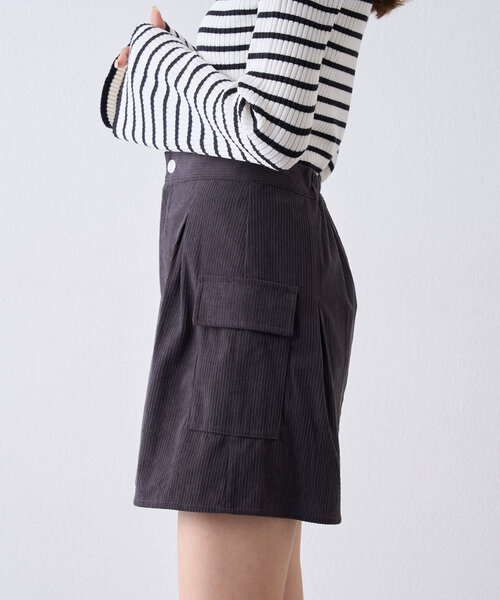 w closet（ダブルクローゼット）の「カーゴミニスカート（スカート・レディース・ブラック/チャコールグレー/ベージュ・FREE）」の17枚目の写真