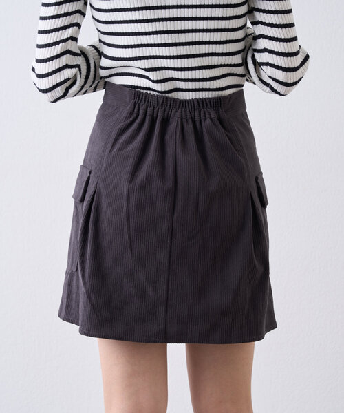 w closet（ダブルクローゼット）の「カーゴミニスカート（スカート・レディース・ブラック/チャコールグレー/ベージュ・FREE）」の18枚目の写真