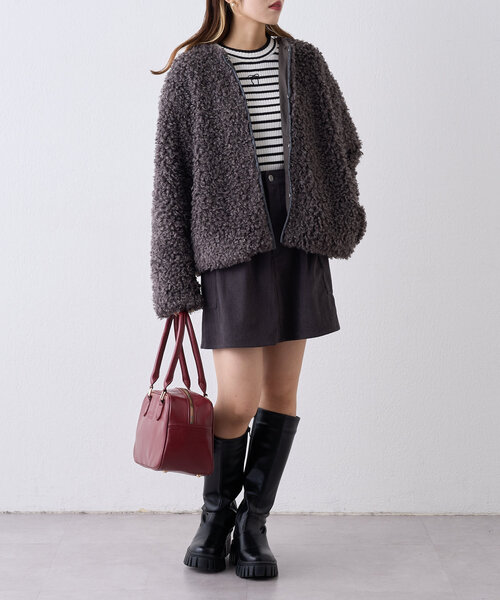 w closet（ダブルクローゼット）の「カーゴミニスカート（スカート・レディース・ブラック/チャコールグレー/ベージュ・FREE）」の19枚目の写真