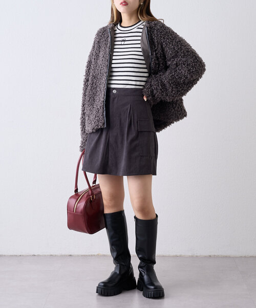 w closet（ダブルクローゼット）の「カーゴミニスカート（スカート・レディース・ブラック/チャコールグレー/ベージュ・FREE）」の20枚目の写真