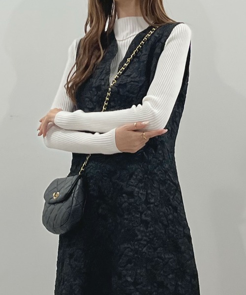 Futier land（フューティアランド）の「【オケージョン対応】ジャガードフラワーワンピース（ワンピース・レディース・ブラック/グレー/ベージュ・MEDIUM/LARGE/SMALL/X-LARGE）」の17枚目の写真