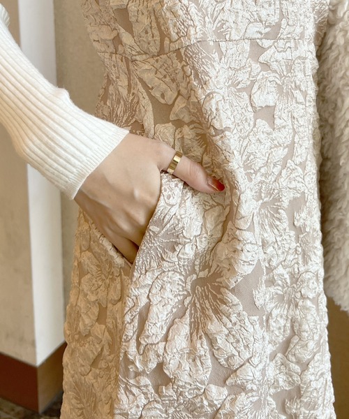 Futier land（フューティアランド）の「【オケージョン対応】ジャガードフラワーワンピース（ワンピース・レディース・ブラック/グレー/ベージュ・MEDIUM/LARGE/SMALL/X-LARGE）」の21枚目の写真