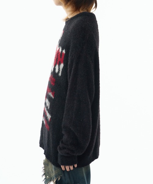 Theater code（シアターコード）の「Jaquard Logo Shaggy Knit /  ロゴジャガードシャギーニット（ニット/セーター・メンズ・ブラック/グレー・M/L）」の19枚目の写真