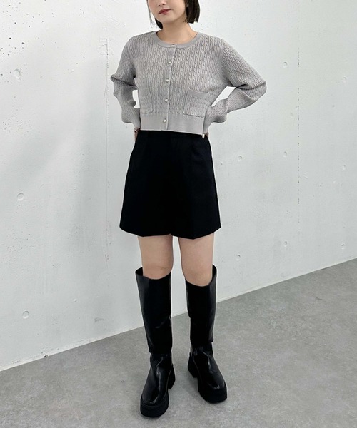 archives（アルシーヴ）の「モチモチケーブルニットカーディガン（ニット/セーター・レディース・アイボリー/ワインレッド/ブラック/グレー・MEDIUM）」の18枚目の写真