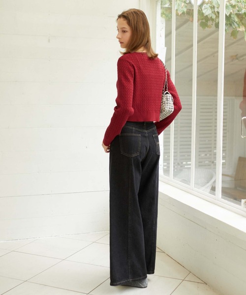 archives（アルシーヴ）の「モチモチケーブルニットカーディガン（ニット/セーター・レディース・アイボリー/ワインレッド/ブラック/グレー・MEDIUM）」の14枚目の写真