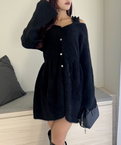 セール】ペプラムフェザーチュニック（ニット/セーター）｜one after