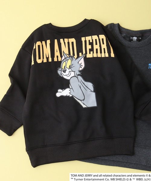 Tom&Jerry(トムアンドジェリー)の「TOM&JERRY バックプリント裏起毛トレーナー KIDS(スウェット・キッズ・ブラック系1/ネイビー/ダークグリーン系1/アッシュグレー/チャコールグレー/ヘザーチャコール/グレイッシュベージュ/ホワイト系2/ホワイト系1/ブラック/ダークグリーン/チャコールアッシュ/杢グレー/オートミール/ベージュ/チャコール・120/130/140/150/160/110)」の4枚目の写真