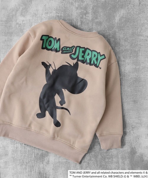 Tom&Jerry(トムアンドジェリー)の「TOM&JERRY バックプリント裏起毛トレーナー KIDS(スウェット・キッズ・ブラック系1/ネイビー/ダークグリーン系1/アッシュグレー/チャコールグレー/ヘザーチャコール/グレイッシュベージュ/ホワイト系2/ホワイト系1/ブラック/ダークグリーン/チャコールアッシュ/杢グレー/オートミール/ベージュ/チャコール・120/130/140/150/160/110)」の11枚目の写真
