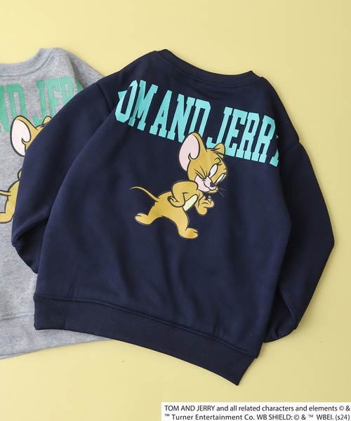 Tom&Jerry(トムアンドジェリー)の「TOM&JERRY バックプリント裏起毛トレーナー KIDS(スウェット・キッズ・ブラック系1/ネイビー/ダークグリーン系1/アッシュグレー/チャコールグレー/ヘザーチャコール/グレイッシュベージュ/ホワイト系2/ホワイト系1/ブラック/ダークグリーン/チャコールアッシュ/杢グレー/オートミール/ベージュ/チャコール・120/130/140/150/160/110)」の16枚目の写真