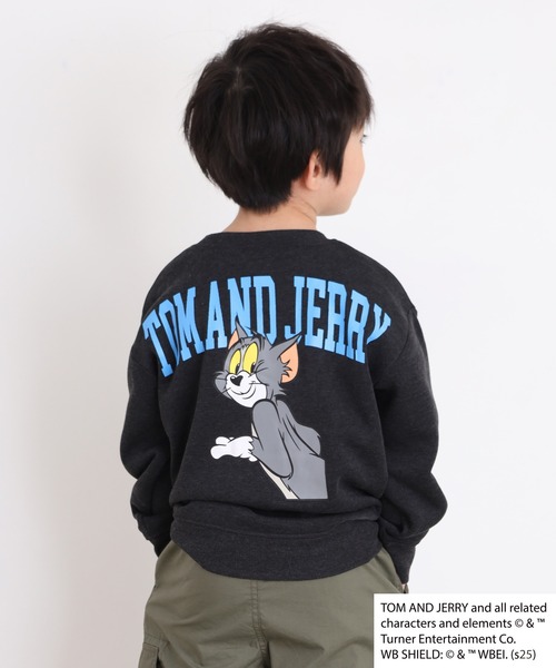 Tom&Jerry(トムアンドジェリー)の「TOM&JERRY バックプリント裏起毛トレーナー KIDS(スウェット・キッズ・ブラック系1/ネイビー/ダークグリーン系1/アッシュグレー/チャコールグレー/ヘザーチャコール/グレイッシュベージュ/ホワイト系2/ホワイト系1/ブラック/ダークグリーン/チャコールアッシュ/杢グレー/オートミール/ベージュ/チャコール・120/130/140/150/160/110)」の9枚目の写真