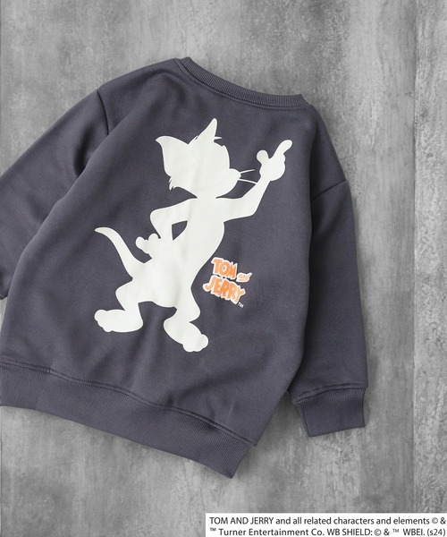 Tom&Jerry(トムアンドジェリー)の「TOM&JERRY バックプリント裏起毛トレーナー KIDS(スウェット・キッズ・ブラック系1/ネイビー/ダークグリーン系1/アッシュグレー/チャコールグレー/ヘザーチャコール/グレイッシュベージュ/ホワイト系2/ホワイト系1/ブラック/ダークグリーン/チャコールアッシュ/杢グレー/オートミール/ベージュ/チャコール・120/130/140/150/160/110)」の10枚目の写真
