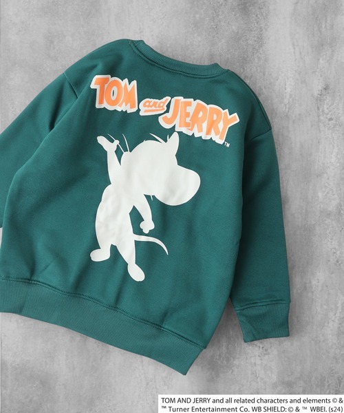 Tom&Jerry(トムアンドジェリー)の「TOM&JERRY バックプリント裏起毛トレーナー KIDS(スウェット・キッズ・ブラック系1/ネイビー/ダークグリーン系1/アッシュグレー/チャコールグレー/ヘザーチャコール/グレイッシュベージュ/ホワイト系2/ホワイト系1/ブラック/ダークグリーン/チャコールアッシュ/杢グレー/オートミール/ベージュ/チャコール・120/130/140/150/160/110)」の14枚目の写真