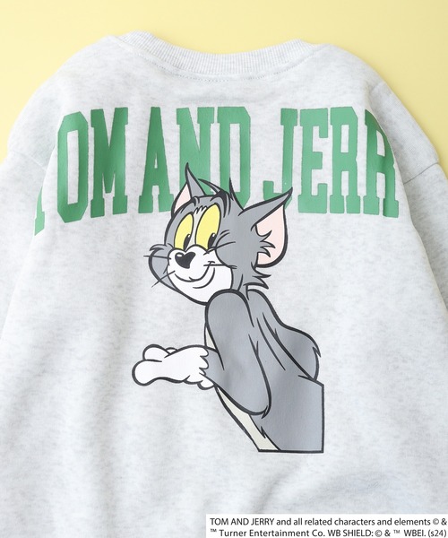 Tom&Jerry(トムアンドジェリー)の「TOM&JERRY バックプリント裏起毛トレーナー KIDS(スウェット・キッズ・ブラック系1/ネイビー/ダークグリーン系1/アッシュグレー/チャコールグレー/ヘザーチャコール/グレイッシュベージュ/ホワイト系2/ホワイト系1/ブラック/ダークグリーン/チャコールアッシュ/杢グレー/オートミール/ベージュ/チャコール・120/130/140/150/160/110)」の20枚目の写真
