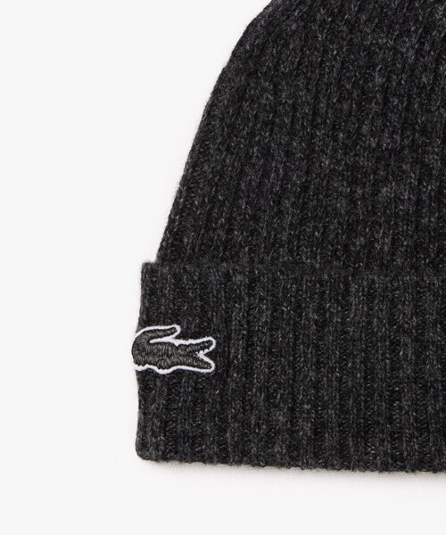 LACOSTE（ラコステ）の「メランジウールニットビーニー / ニットキャップ（ニットキャップ/ビーニー・メンズ・ブラック/ネイビー・FREE）」の8枚目の写真