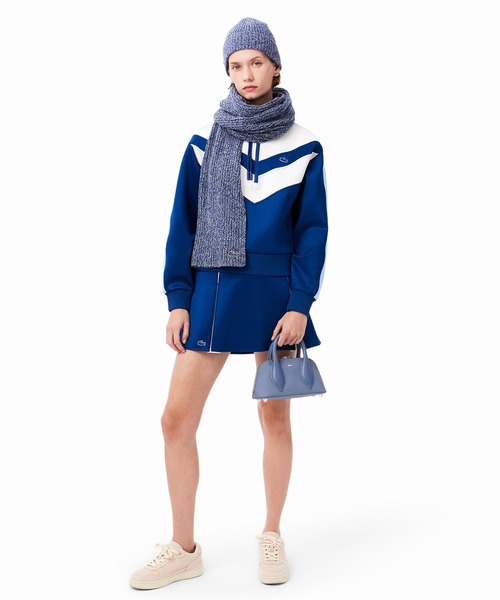 LACOSTE（ラコステ）の「メランジウールニットビーニー / ニットキャップ（ニットキャップ/ビーニー・メンズ・ブラック/ネイビー・FREE）」の4枚目の写真