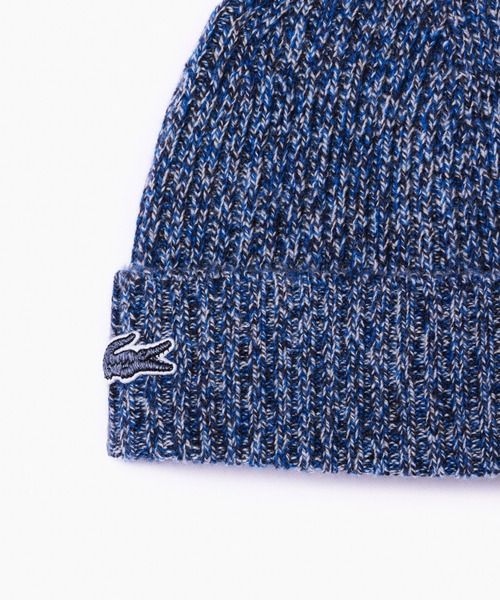 LACOSTE（ラコステ）の「メランジウールニットビーニー / ニットキャップ（ニットキャップ/ビーニー・メンズ・ブラック/ネイビー・FREE）」の5枚目の写真
