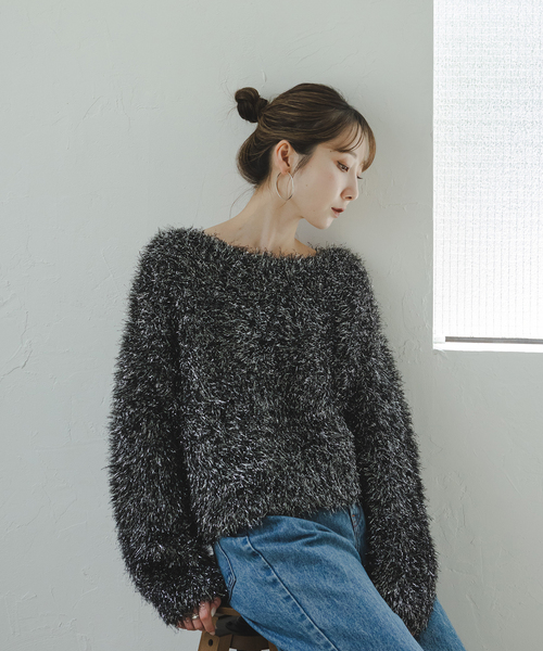 Noble（ノーブル）の「ラメフィルムヤーンニット（ニット/セーター