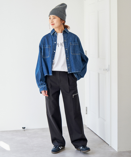 Spick & Span(スピックアンドスパン)の「ウォッシュドカーゴパンツ(カーゴパンツ・レディース・ブラック/ホワイト系その他・36/38)」の3枚目の写真