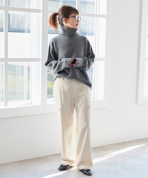 Spick & Span(スピックアンドスパン)の「ウォッシュドカーゴパンツ(カーゴパンツ・レディース・ブラック/ホワイト系その他・36/38)」の4枚目の写真