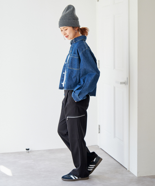Spick & Span(スピックアンドスパン)の「ウォッシュドカーゴパンツ(カーゴパンツ・レディース・ブラック/ホワイト系その他・36/38)」の8枚目の写真