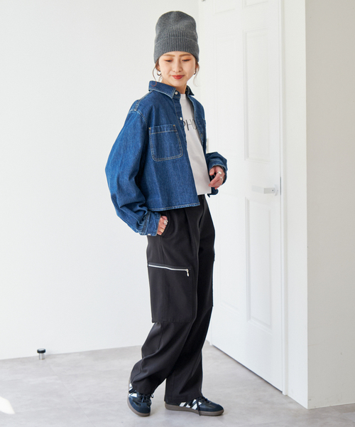 Spick & Span(スピックアンドスパン)の「ウォッシュドカーゴパンツ(カーゴパンツ・レディース・ブラック/ホワイト系その他・36/38)」の9枚目の写真