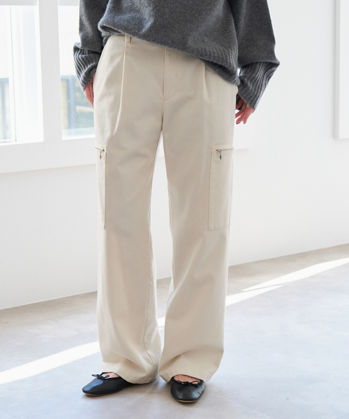 Spick & Span(スピックアンドスパン)の「ウォッシュドカーゴパンツ(カーゴパンツ・レディース・ブラック/ホワイト系その他・36/38)」の11枚目の写真