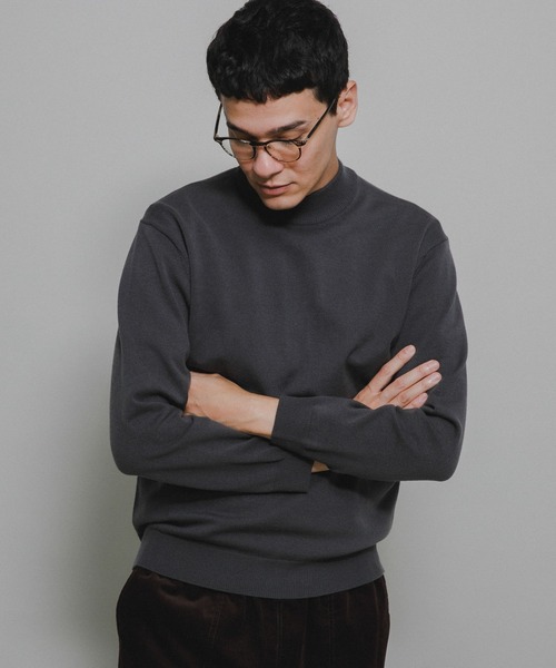 URBAN RESEARCH Sonny Label(アーバンリサーチサニーレーベル)の「ハイゲージモックネックニットプルオーバー(ニット/セーター・メンズ・ブラック/グレー/オフホワイト・MEDIUM/LARGE/X-LARGE)」の1枚目の写真