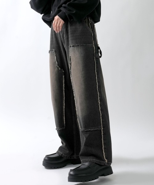 Starting Over(スターティングオーバー)の「vintage like street design loose fit denim pants/ヴィンテージ ライク ストリートデザイン ルーズフィット デニムパンツ(デニムパンツ・メンズ・ライトインディゴブルー/インディゴブルー/ブラック/ブルー系その他2/ブラック系その他2/ブラック系その他/ブルー系その他・M/L)」の4枚目の写真