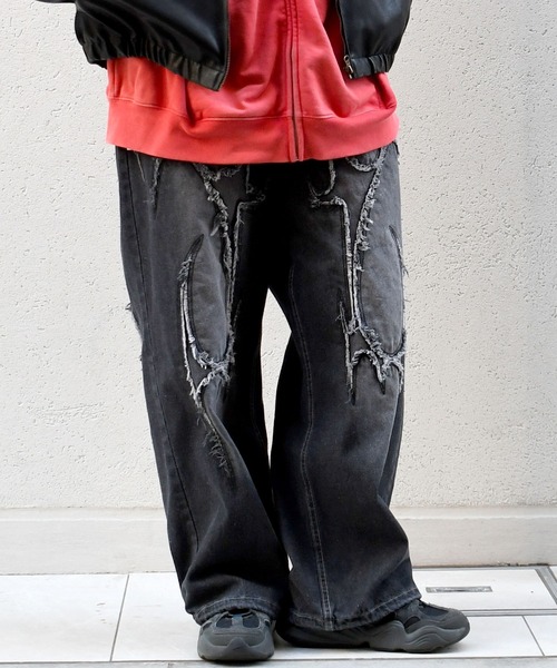 Starting Over(スターティングオーバー)の「vintage like street design loose fit denim pants/ヴィンテージ ライク ストリートデザイン ルーズフィット デニムパンツ(デニムパンツ・メンズ・ライトインディゴブルー/インディゴブルー/ブラック/ブルー系その他2/ブラック系その他2/ブラック系その他/ブルー系その他・M/L)」の11枚目の写真