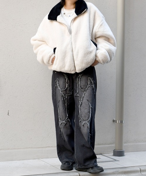 Starting Over(スターティングオーバー)の「vintage like street design loose fit denim pants/ヴィンテージ ライク ストリートデザイン ルーズフィット デニムパンツ(デニムパンツ・メンズ・ライトインディゴブルー/インディゴブルー/ブラック/ブルー系その他2/ブラック系その他2/ブラック系その他/ブルー系その他・M/L)」の12枚目の写真
