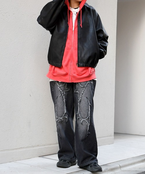 Starting Over(スターティングオーバー)の「vintage like street design loose fit denim pants/ヴィンテージ ライク ストリートデザイン ルーズフィット デニムパンツ(デニムパンツ・メンズ・ライトインディゴブルー/インディゴブルー/ブラック/ブルー系その他2/ブラック系その他2/ブラック系その他/ブルー系その他・M/L)」の13枚目の写真