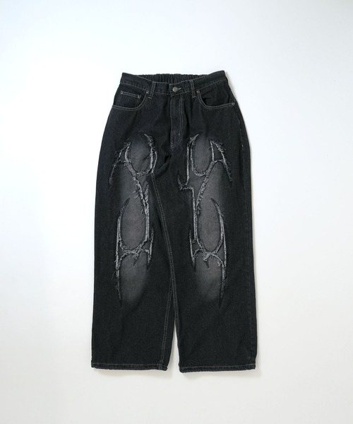 Starting Over(スターティングオーバー)の「vintage like street design loose fit denim pants/ヴィンテージ ライク ストリートデザイン ルーズフィット デニムパンツ(デニムパンツ・メンズ・ライトインディゴブルー/インディゴブルー/ブラック/ブルー系その他2/ブラック系その他2/ブラック系その他/ブルー系その他・M/L)」の8枚目の写真