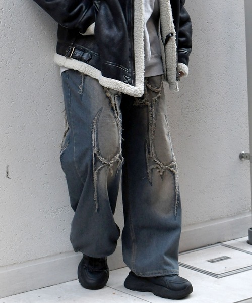 Starting Over(スターティングオーバー)の「vintage like street design loose fit denim pants/ヴィンテージ ライク ストリートデザイン ルーズフィット デニムパンツ(デニムパンツ・メンズ・ライトインディゴブルー/インディゴブルー/ブラック/ブルー系その他2/ブラック系その他2/ブラック系その他/ブルー系その他・M/L)」の16枚目の写真