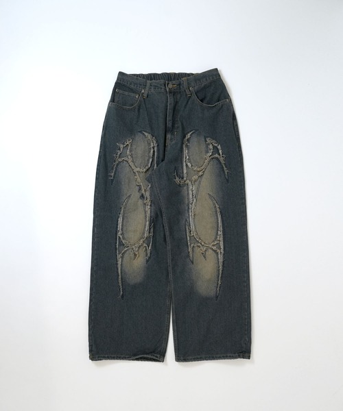 Starting Over(スターティングオーバー)の「vintage like street design loose fit denim pants/ヴィンテージ ライク ストリートデザイン ルーズフィット デニムパンツ(デニムパンツ・メンズ・ライトインディゴブルー/インディゴブルー/ブラック/ブルー系その他2/ブラック系その他2/ブラック系その他/ブルー系その他・M/L)」の9枚目の写真